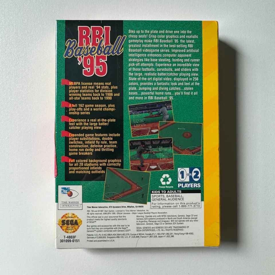 RBI Baseball '95 Sega 32X SEALED Game Box  Authentic MEGA RARE - Image 2 of 4
