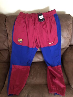 NIKE FC BARCELONA WOVEN SOCCER PANTS RED BLUE NWT Size 2XL Mens