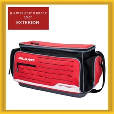 Plano PLABW470 3700 Weekend Series DLX Softsider Polyester Tackle Case Red Black