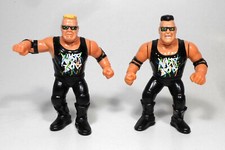 HASBRO TITANSPORTS VTG 1993 WWF WWE SERIES 3 NASTY BOYS 4.5" FIGURE SET