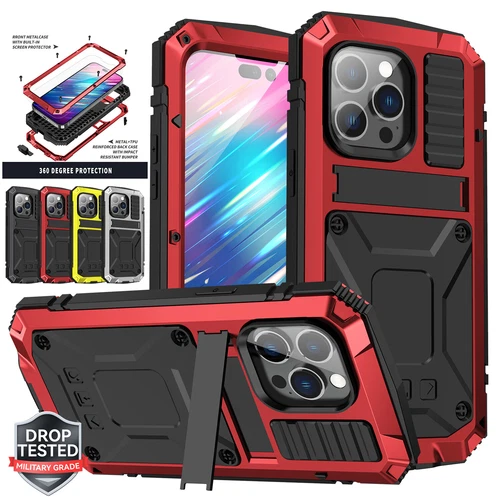 Metal Gorilla Glass Shockproof HeavyDuty Stand Case For iPhone 16 15 14 13 12 AU - Picture 2 of 55