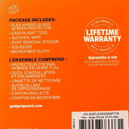 New Gadget Guard Flex Screen Protector for Apple iPhone 15 Pro Max - Picture 5 of 5