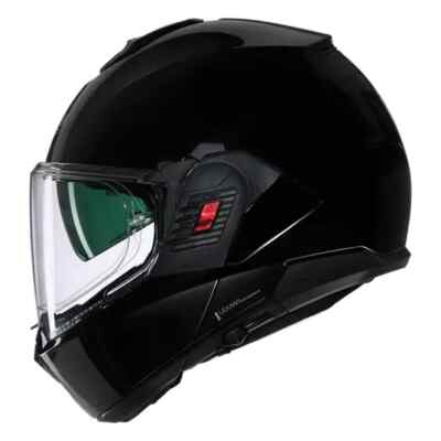 NOLAN N120-1 CLASSIC N-COM 301 REVERSIBLER KLAPPHELM SCHWARZ GLÄNZEND GRÖSSE S