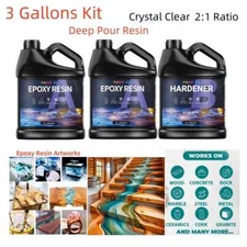 Deep Pour 2:1 Epoxy Resin Supplier - 12kg/ 3 Gallons Kit - DIY Art Castings