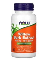 NOW Foods Willow Bark Extract, 400MG, 100 Vegetable Capsules