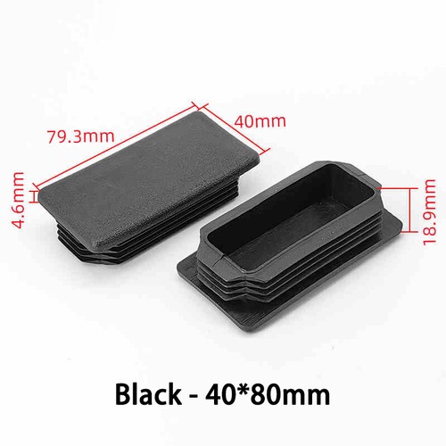 Rectangle/Square Plastic End Caps Blanking Plugs Tube Box Section Inserts Black - Picture 14 of 33