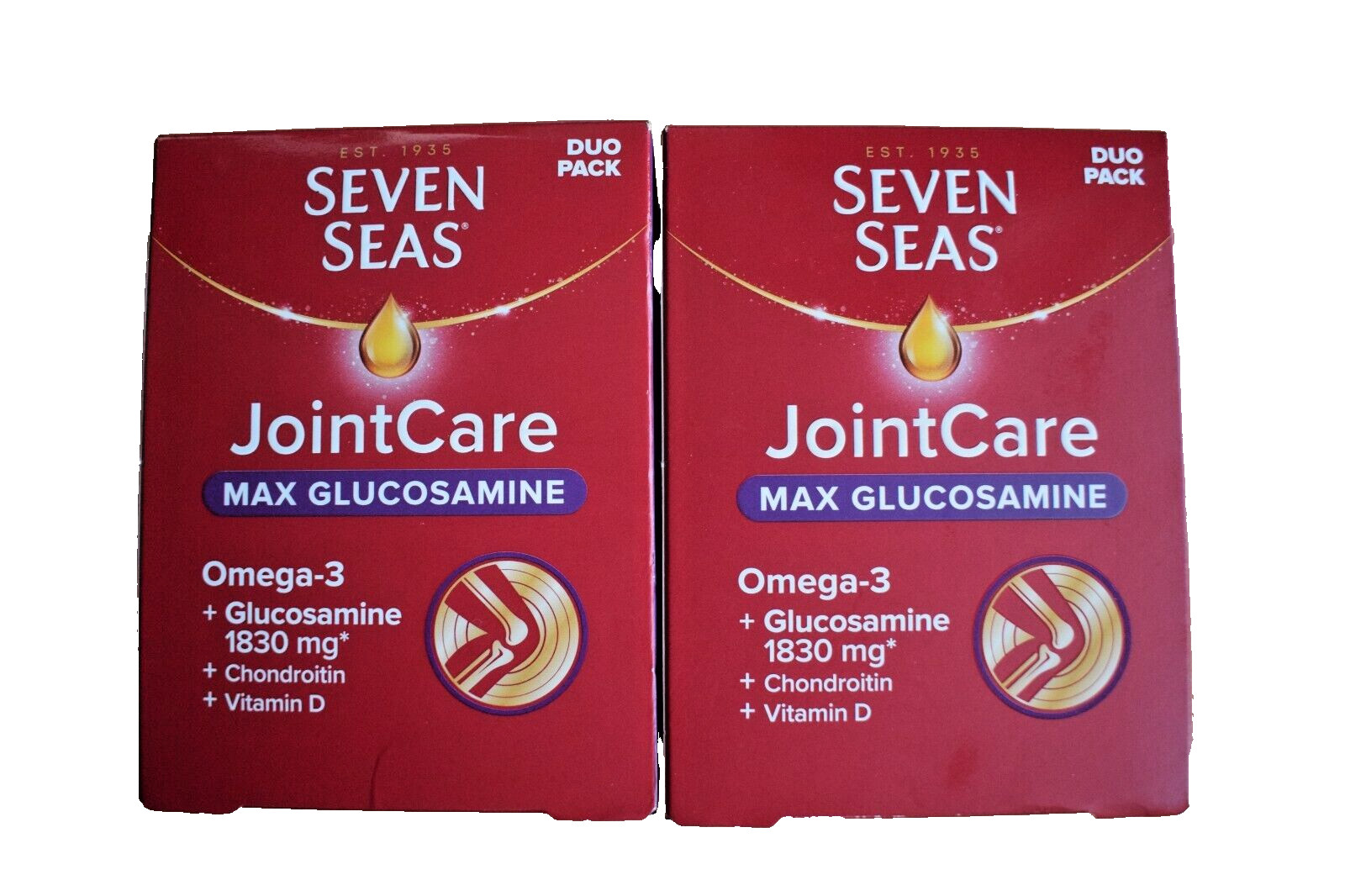 2X Seven Seas JointCare Max Glucosamine, Omega-3 Vitamins - 2 Packs 60 Days