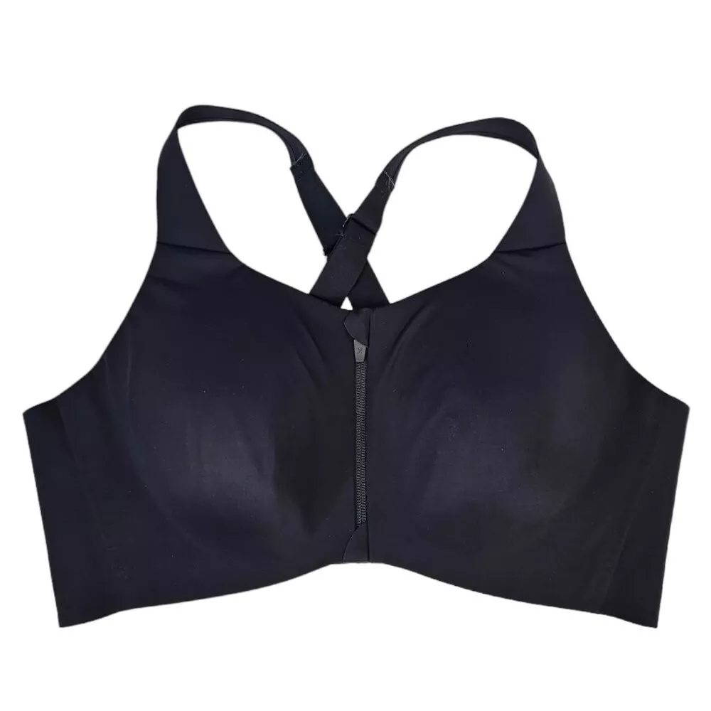 Zip Front Sports Bra Black