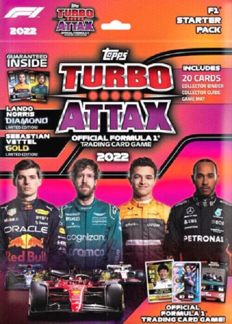 Topps Turbo Attax F1 2025 - Pack Starter Exclusif (40 Cartes + 1 Diamond Pull + Cartes Limitées) - Collection Officielle