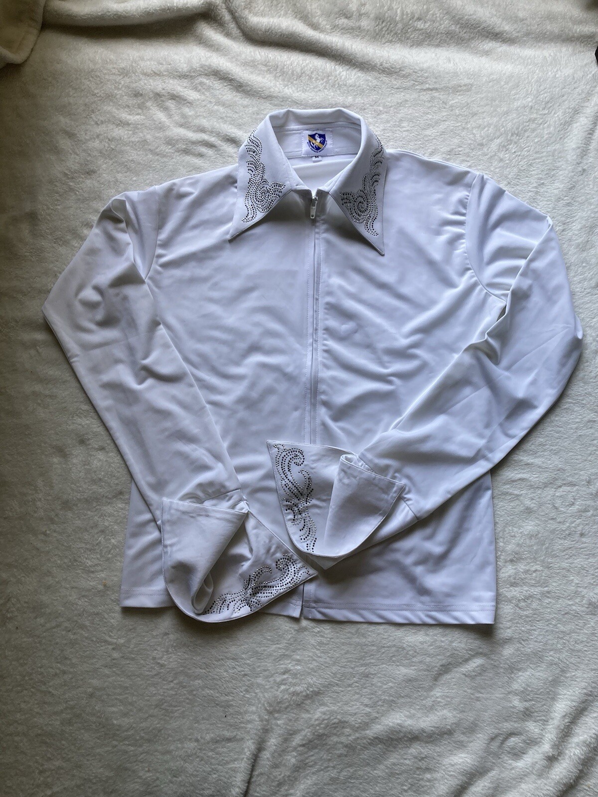 Royal Highness Equestrian Zip Up Show Shirt With Rhinestones Sz MED - Set Of 2