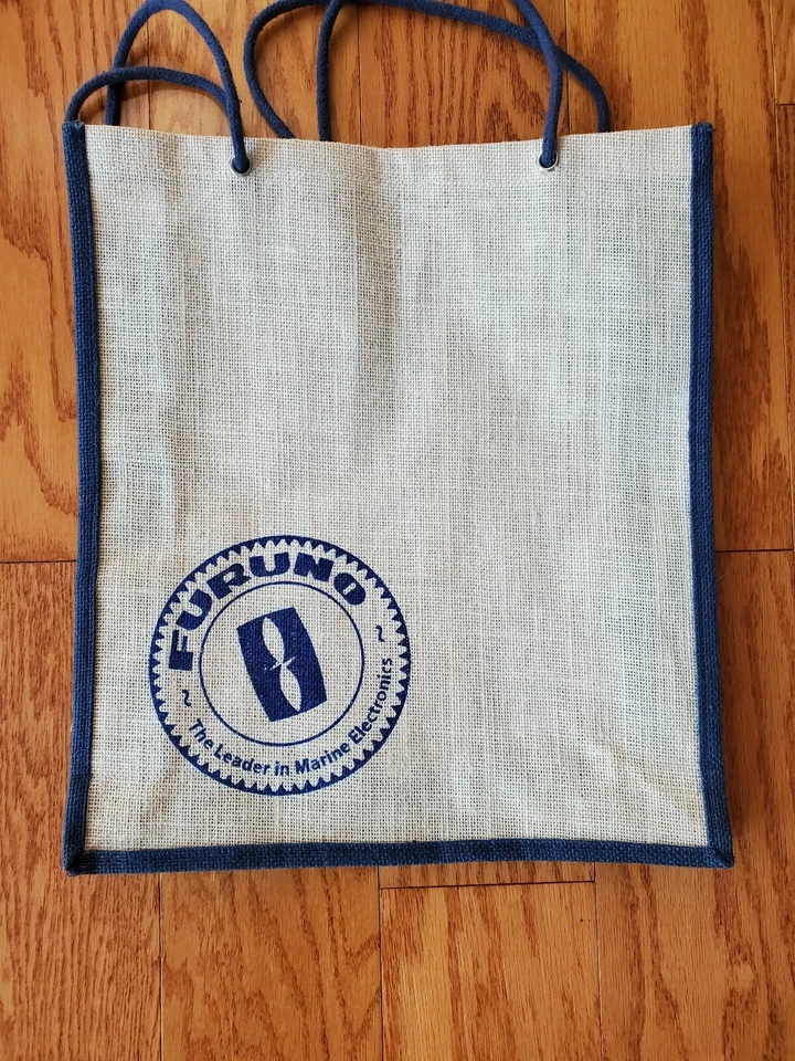 老式 FURUNO MARINE 电子托特包 签名 HARVEY BURLAP 船托特包 — 第 3/3 张图片