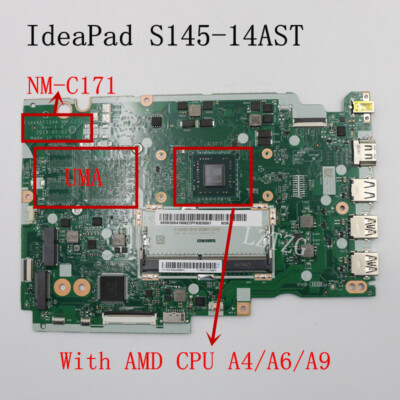 NM-C171 For Lenovo S145-15AST Motherboard With AMD CPU A4-9125 A6-9225 A9-9425U