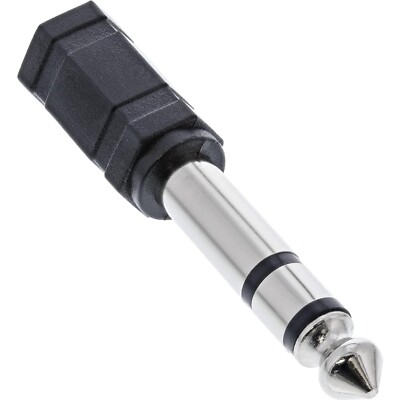 InLine  Audio Adapter 6,3mm Klinke Stecker zu 3,5mm Klinke Buchse Stereo schwarz