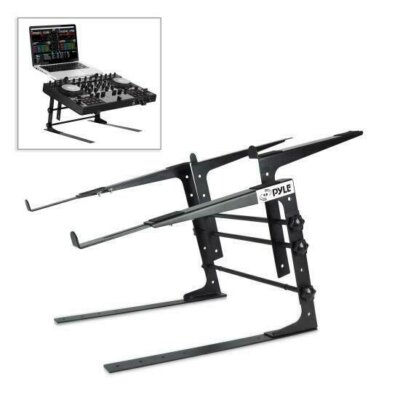 NEW Pyle PLPTS38 Universal Laptop Stand  Sound Equipment DJ Mixing Workstation