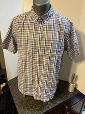 CHAPS RALPH LAUREN Men s SS Button Down Shirt Red Blue Yellow Plaid XL Poplin