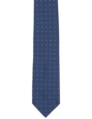 Cesare Attolini Krawatte in Dunkelblau mit Braunem / Blauen Muster