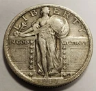 1917 Ty-2 Standing Liberty Quarter - Some Luster - Weak Strike - XF - SKU-Z1968