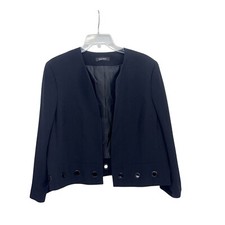 Nine West Women's 14 Black Long Sleeve Blazer Career Office Preppy Bikercore Y2K