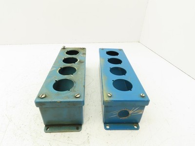 42mm Pushbutton 4-Button Operator Control Station 10x3x3'' Enclosure Lot of 2