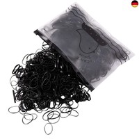 1000 StüCk Haar Haargummis,Mini Elastische BäNder,Schwarz GummibäNder,Gummi Ha