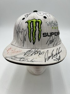 2012 Monster Energy Supercross Hat Youth White Cap Multiple Autographs