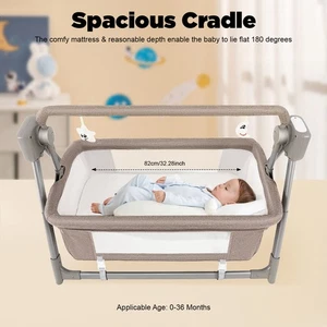 0-36 Mois Berceau électrique Bercelet musical Bébé Auto Swing W/ Ceinture de sécurité