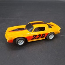 Tyco '79 Camaro Yellow Orange Black Stripe Z28 HP2 Slot Car 6977 Tested Runs