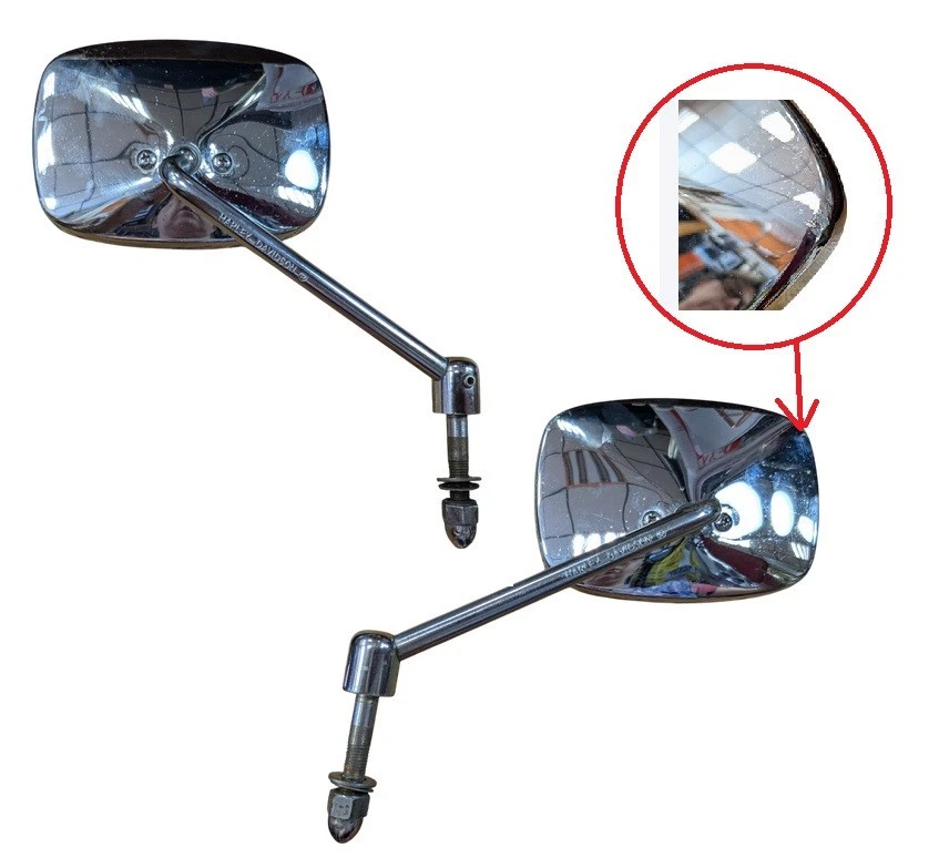 Specchietti Retrovisori Cromati Grandi Personalizzati Per Harley Davidson – 13x8.5 Cm – Adattabili A Moto Custom E Cruiser (Coppia)