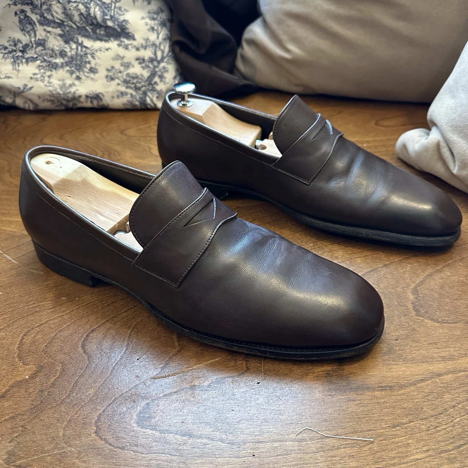 Mocassini uomo Bottega Veneta Penny IT 43 (11 US) pelle marrone castagno