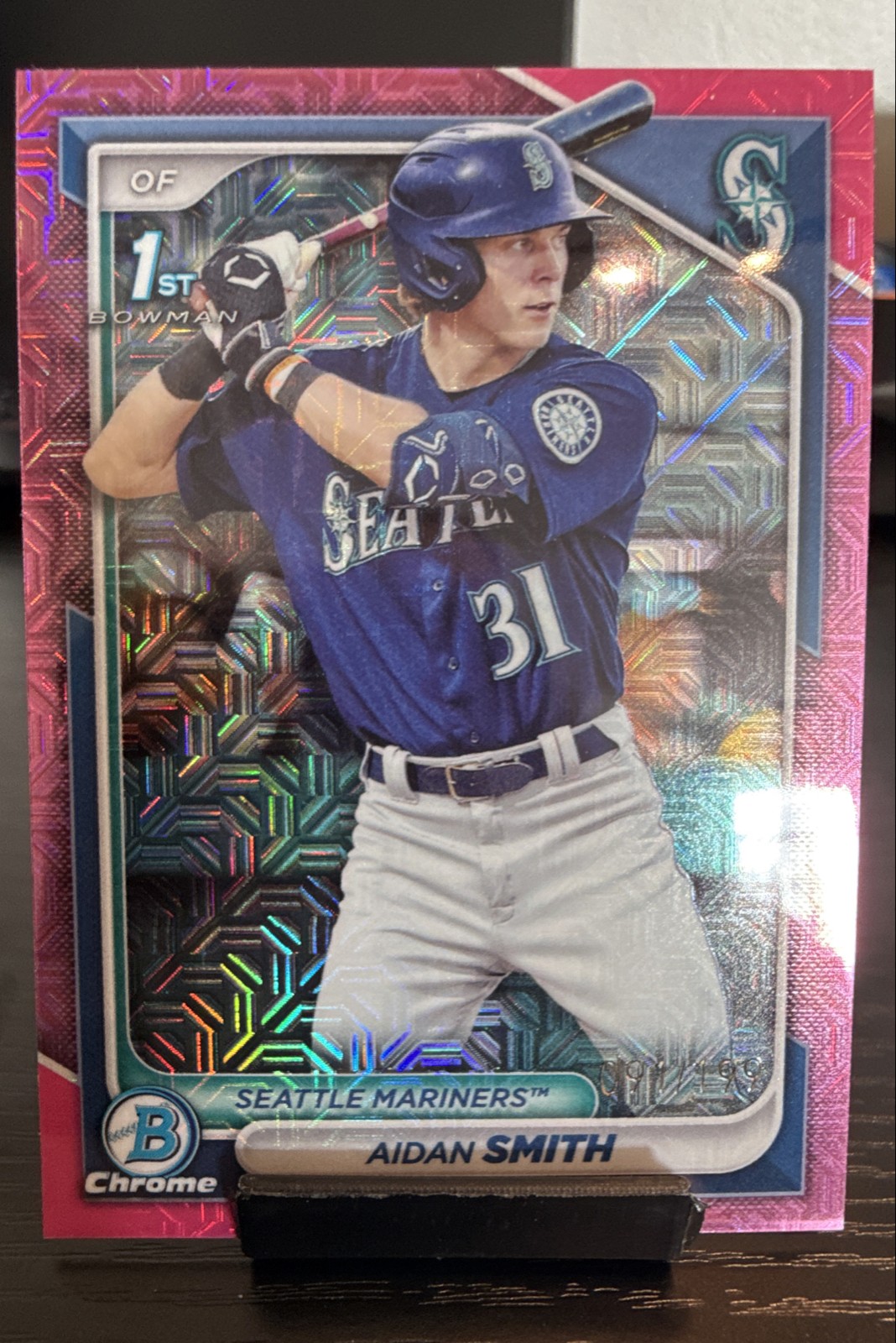 2024 Bowman - Chrome Prospects Aidan Smith #BCP-45 Pink Mojo Refractor /199 (RC)