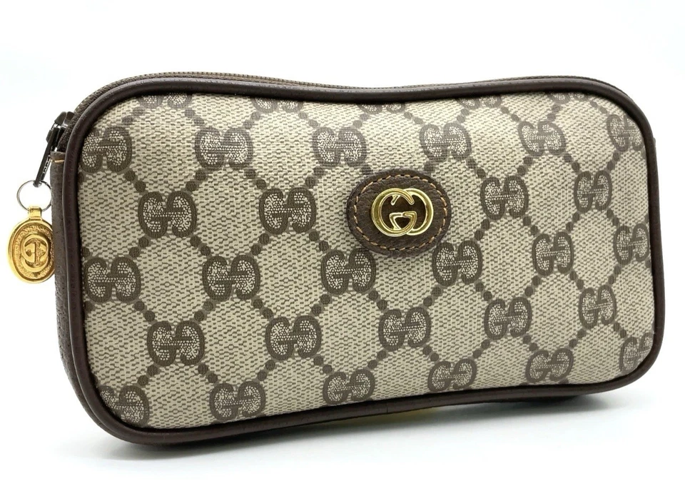 Auténtica bolsa de cuero PVC marrón Gucci GG Supreme Marmont GD Foto 4 de 4