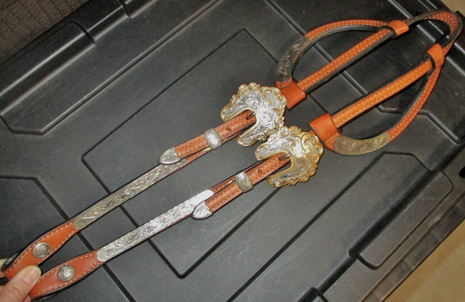 Dale Chavez Double Ear Silver Show Bridle Headstall-Excellent Condition