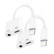 Lightning to 3.5mm Headphone Jack Adapter, Apple MFi Certified 2-in-1 Charger...