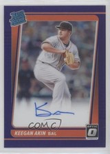 2021 Donruss Optic Rated Rookie Signatures Purple Prizm Keegan Akin Auto 5q7