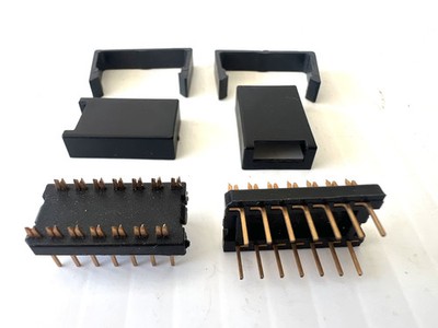 2 SETS GOLD Plated  14 Pin DIP Ribbon Headers, Std. 2.54mm w/End-Opening 4 cable