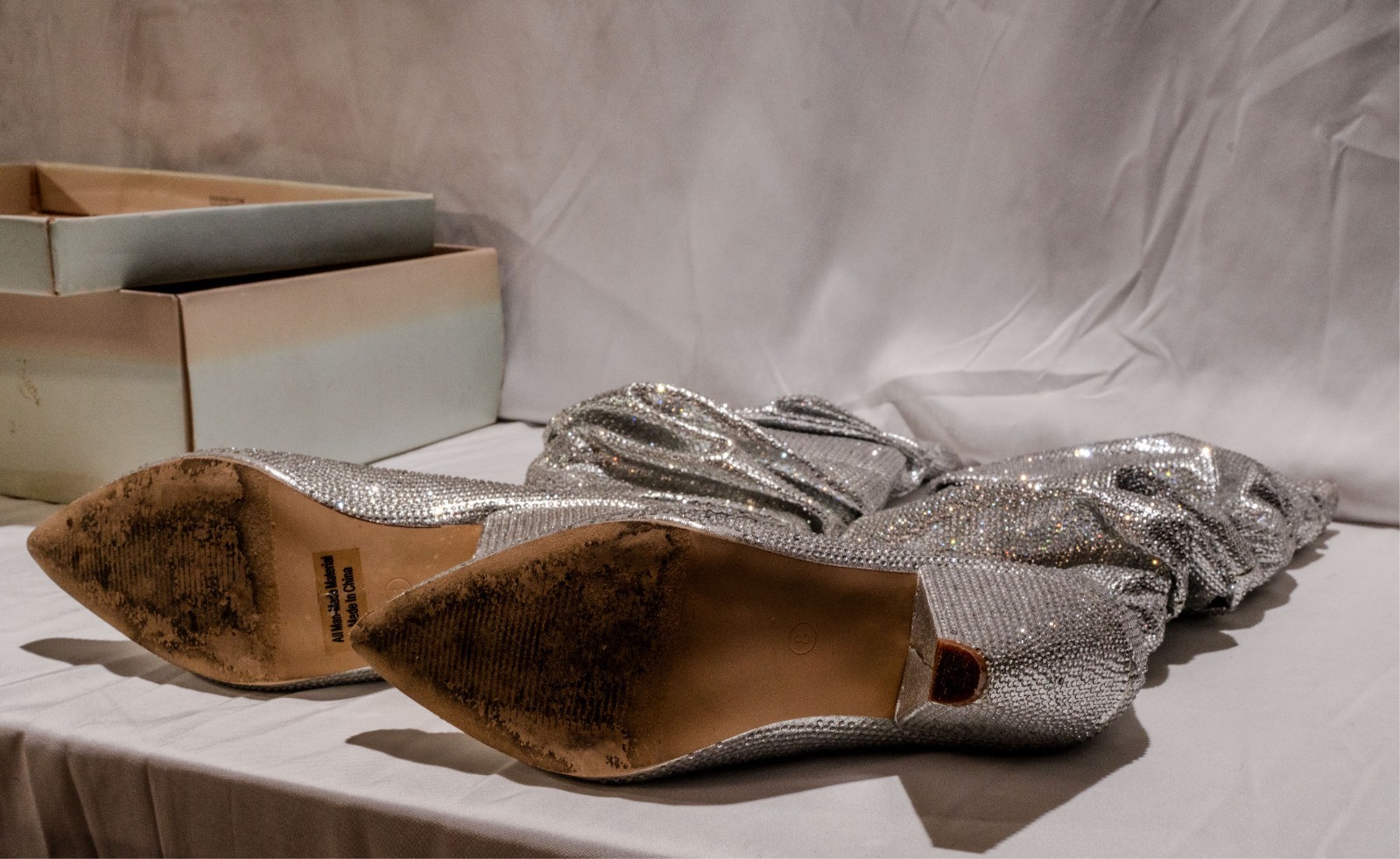 BCBGeneration Silver Rhinestone Slouch Boots - Sp… - image 4