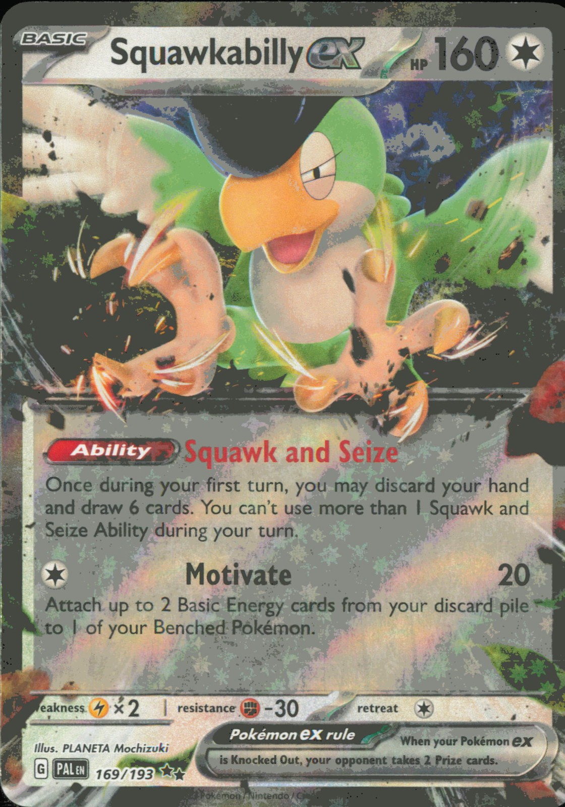 SV02: Paldea Evolved #169/193 Squawkabilly ex