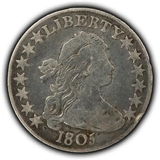 1805 50c Draped Bust Silver Half Dollar - Fine - SKU-B5377