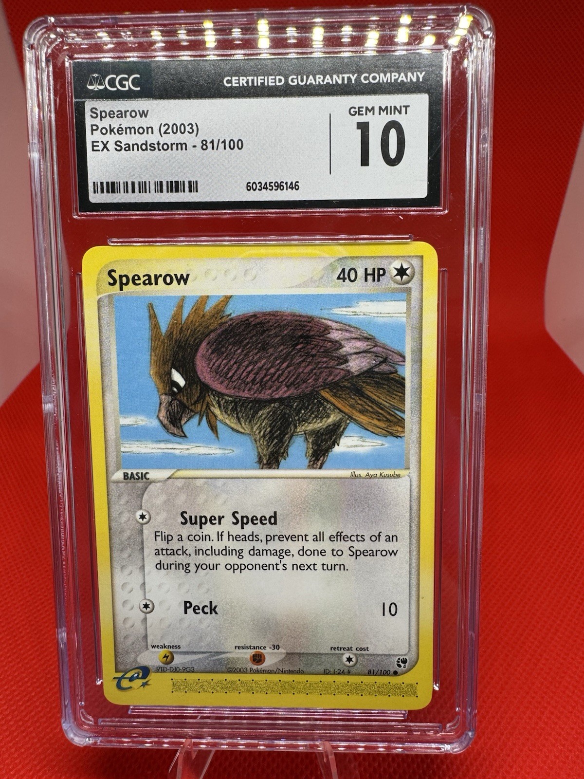 SPEAROW #81/100 -EX SANDSTORM- CGC GEM MINT 10- 2003 POKEMON TCG -E-READER