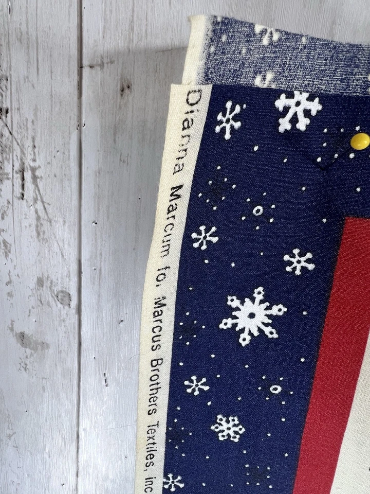 Muñeco de Nieve Navidad Invierno Algodón Rojo Azul Tela 1 yarda 44" Ancho Panel Marcus Bro Foto 4 de 4