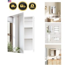 Wall-Mounted Bathroom Vanity with Mirror Medicine Cabinet Storage White