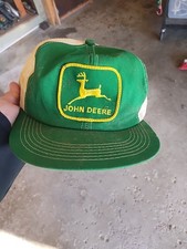 Vtg K-Products John Deere Snapback Patch Mesh Trucker Hat Two-tone Farm Cap USA