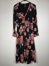 Free People Floral Long Sleeve Midi Dress