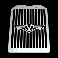 Chrome Steel Radiator Cover Grill Guard Tank Cooler Cap For Kawasaki Vulcan V...