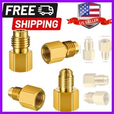 4 Pcs 6015 R134A Brass Refrigerant Tank Adapter to R12 Fitting 1/2 Female to ...