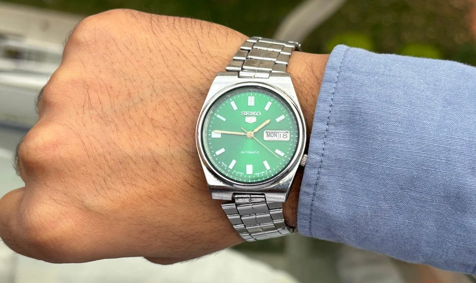 Vintage Seiko 5 Automatic || Green Dial || Men's Vintage Watch || - Image 3 of 4