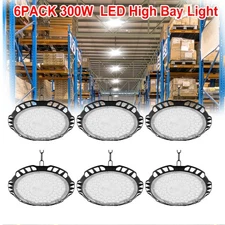 6 Pack 300W UFO Led High Bay Light Commercial Industrial Warehouse Shop Lights