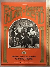Bob Dylan Grateful Dead 7/25/87 Oakland Stadium Poster, A. Owseichik & H. Greene