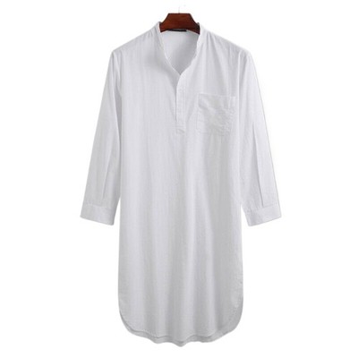 NEU Herren Baumwoll Pyjama Nachtwäsche - Kaftan Morgenmantel Robe Schlafanzug