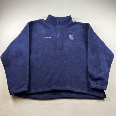 Oakland Yacht Club Jacket Mens XL Navy Blue Fleece 1/4 Zip Journeyman Sailing